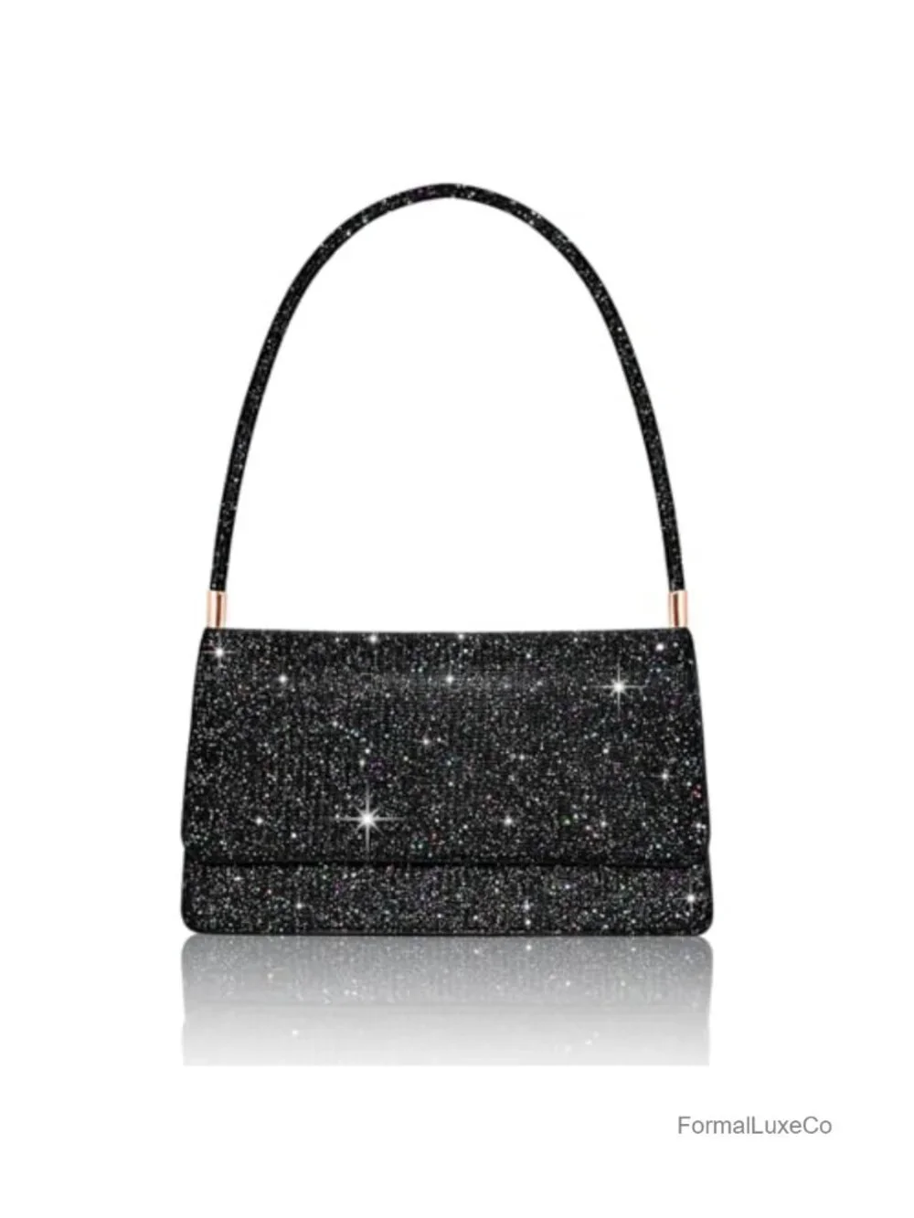 Sparkling Trapezoidal Envelope Clutch Purse with 2 Compartments for Party
